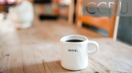 Coffee cup on table